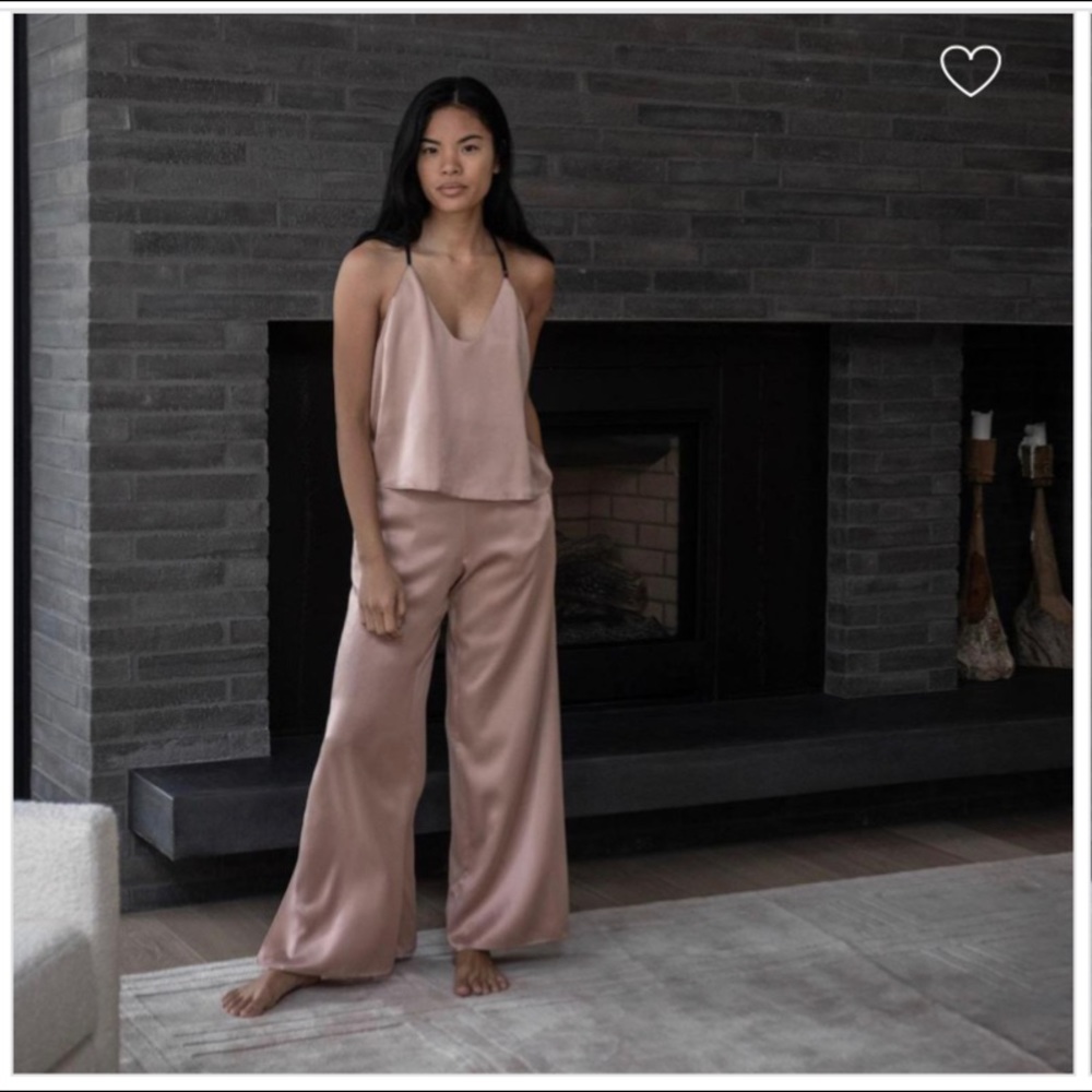 Lunya Washable Silk Cami Pant Set - Otium Tan